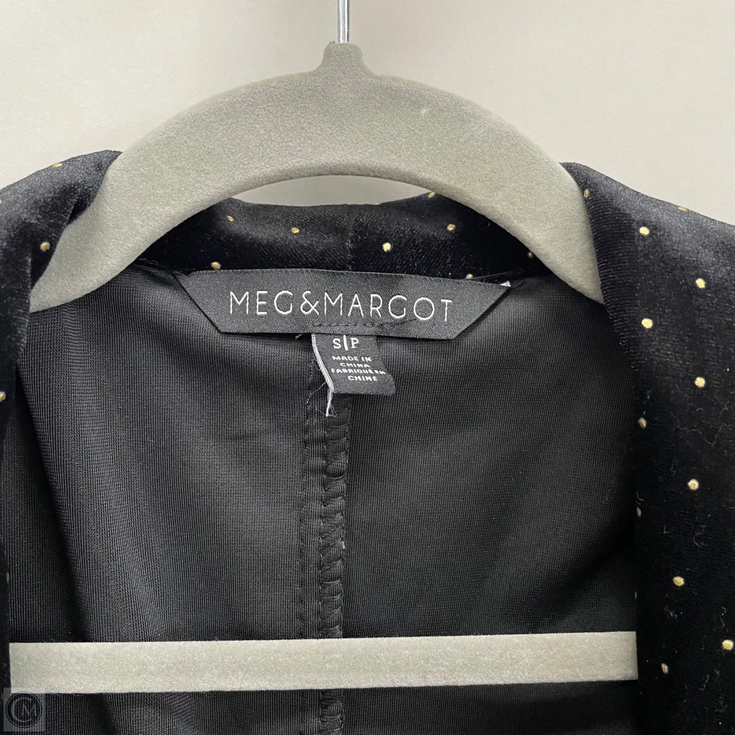 Blazer By Clothes Mentor In Black & Gold, Size: S