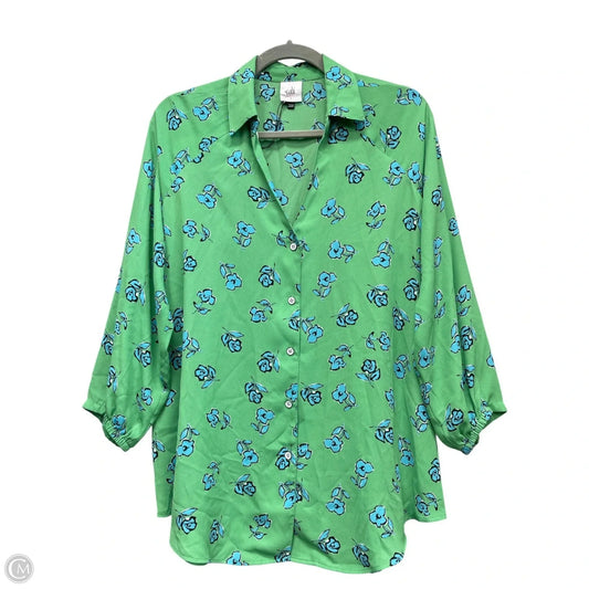 Blouse Long Sleeve By Cabi In Green, Size: S