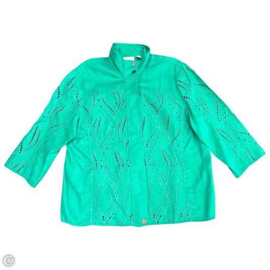 Jacket Other By Chicos In Green, Size: Xl