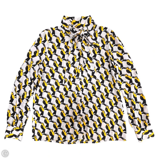 Blouse Long Sleeve By Avec Les Filles In Black & Pink, Size: M