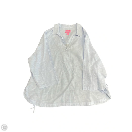 Tunic 3/4 Sleeve By Isaac Mizrahi In Blue, Size: 3x