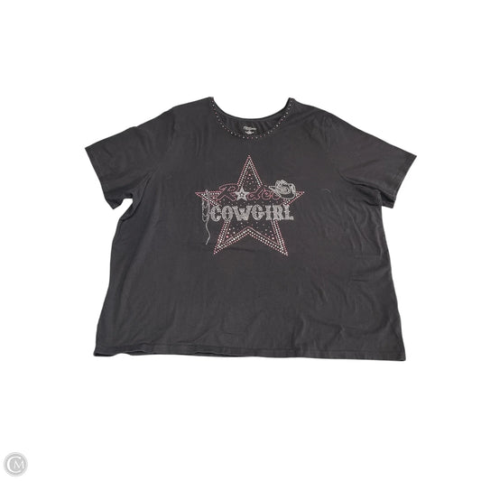 Top Short Sleeve Basic By Catherines In Black, Size: 3x