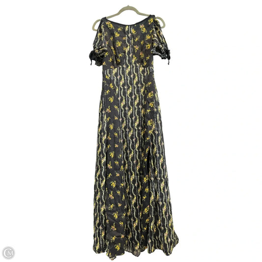 Dress Casual Maxi By Free People In Black & Yellow, Size: 12