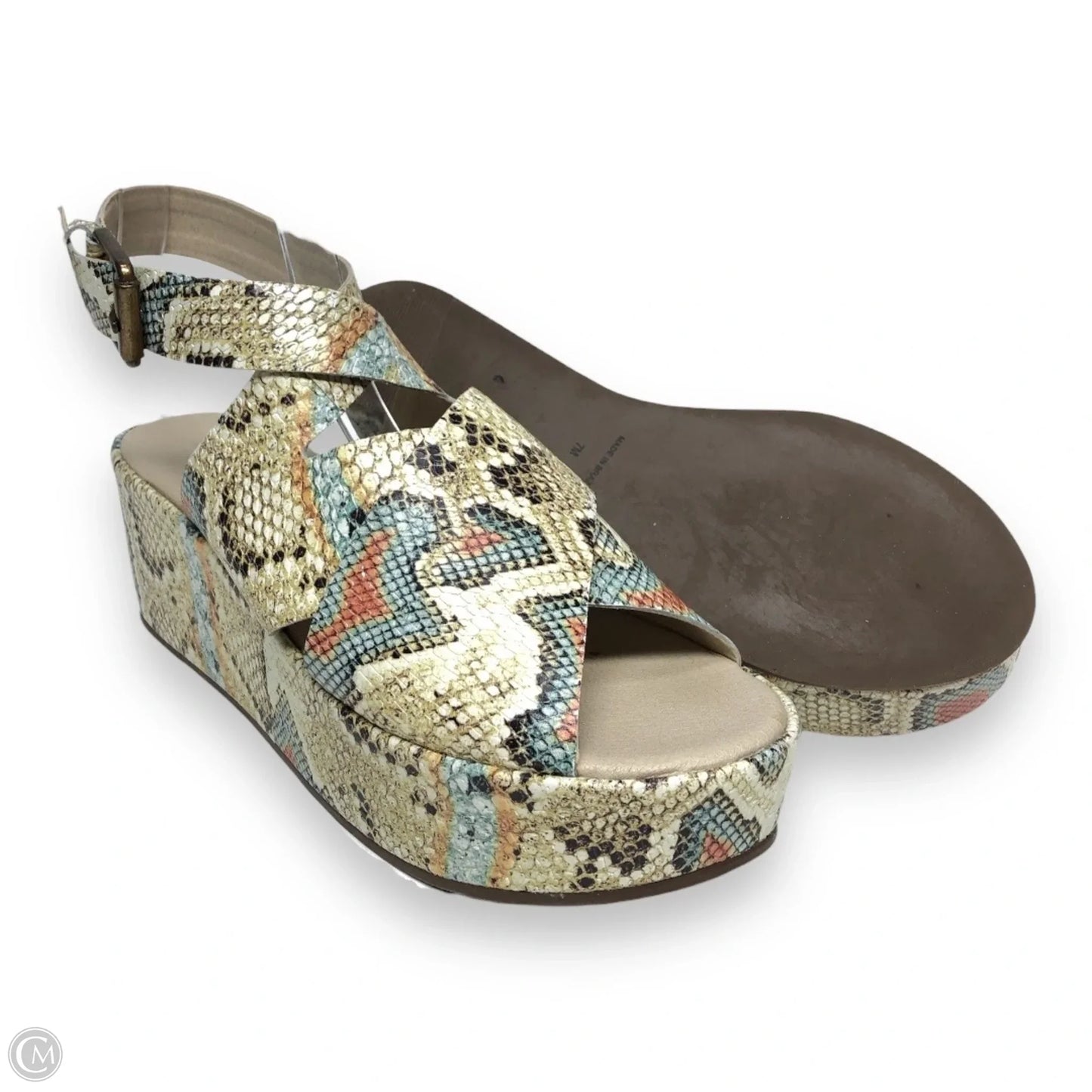 Sandals Heels Wedge By Matisse In Snakeskin Print, Size: 7