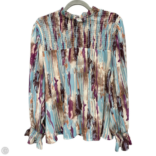 Blouse Long Sleeve By Entro In Multi-colored, Size: M