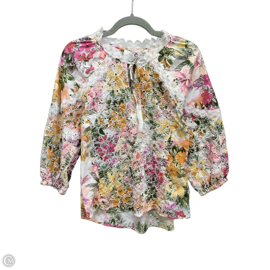 Blouse Long Sleeve By Cupio In Floral Print, Size: S