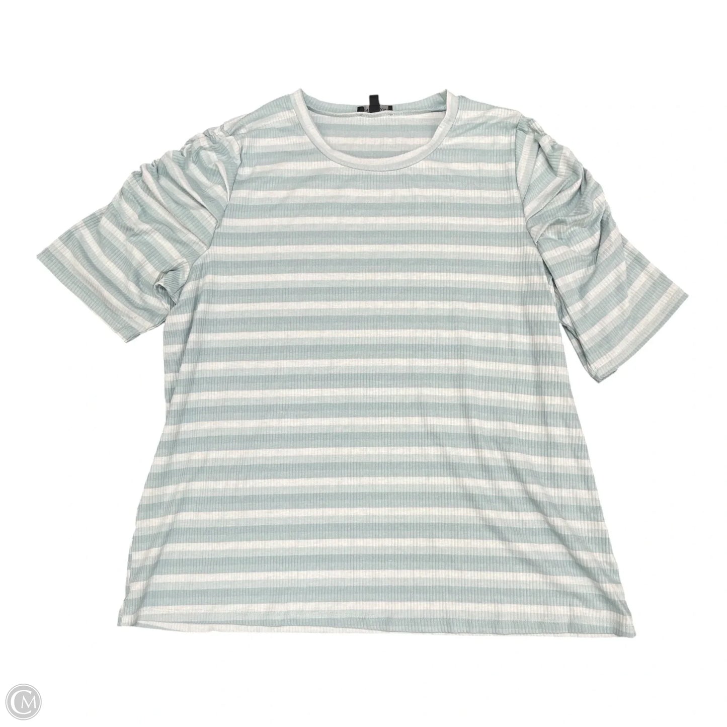 Top Short Sleeve By Lane Bryant In Blue & White, Size: 3x