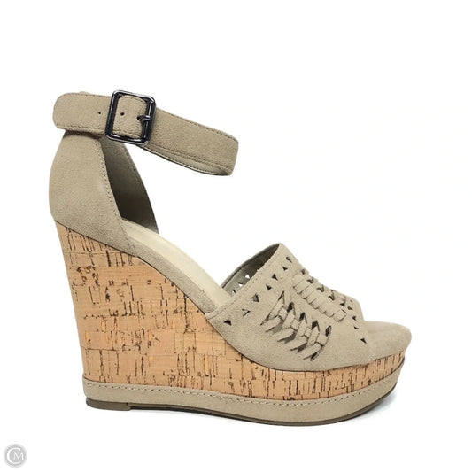 Sandals Heels Wedge By Marc Fisher In Taupe, Size: 6.5