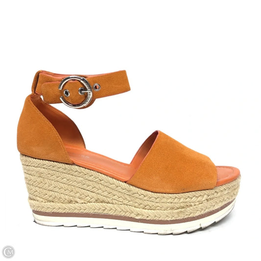Sandals Heels Wedge By Marc Fisher In Orange, Size: 6.5