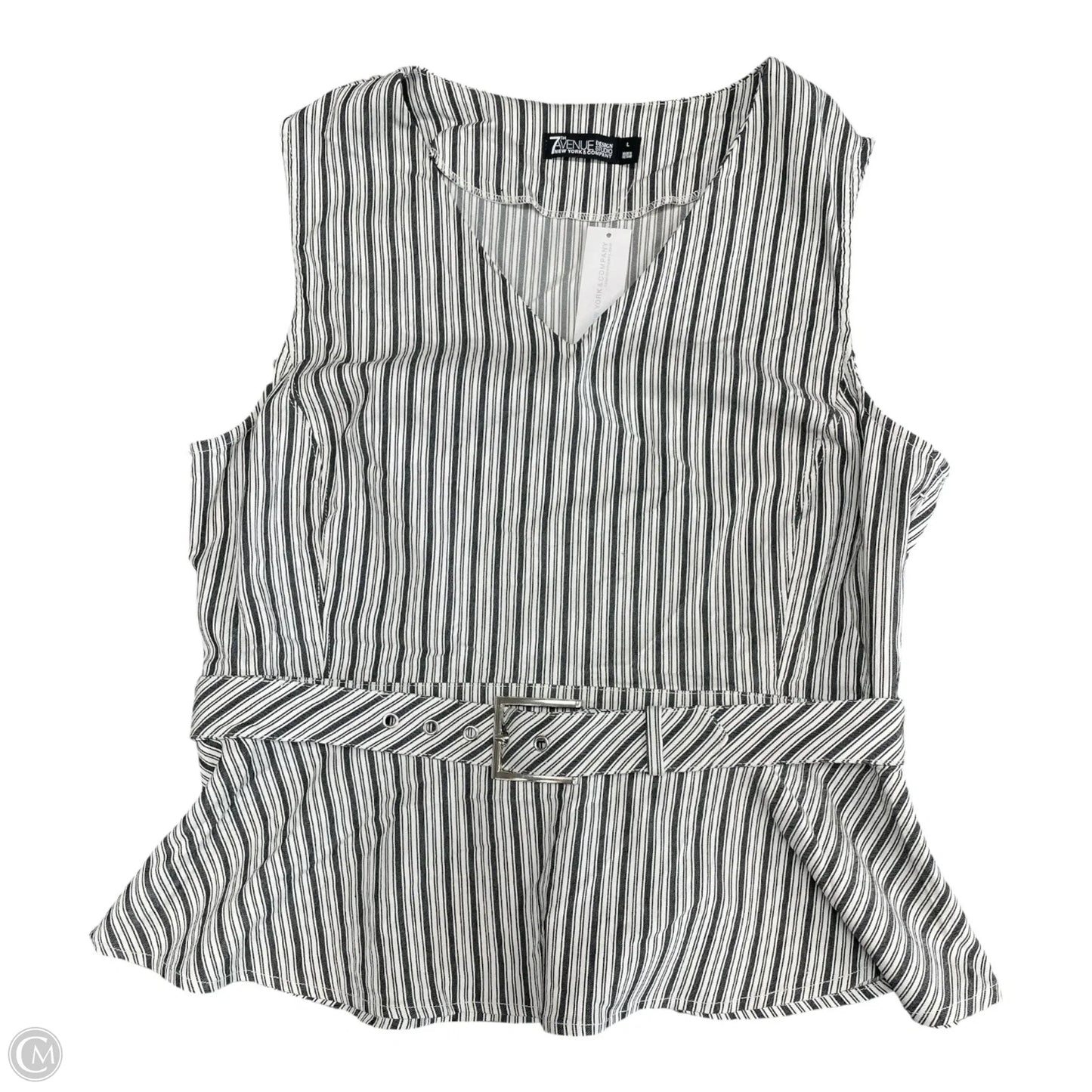 Top Sleeveless By New York And Co In Striped Pattern, Size: L