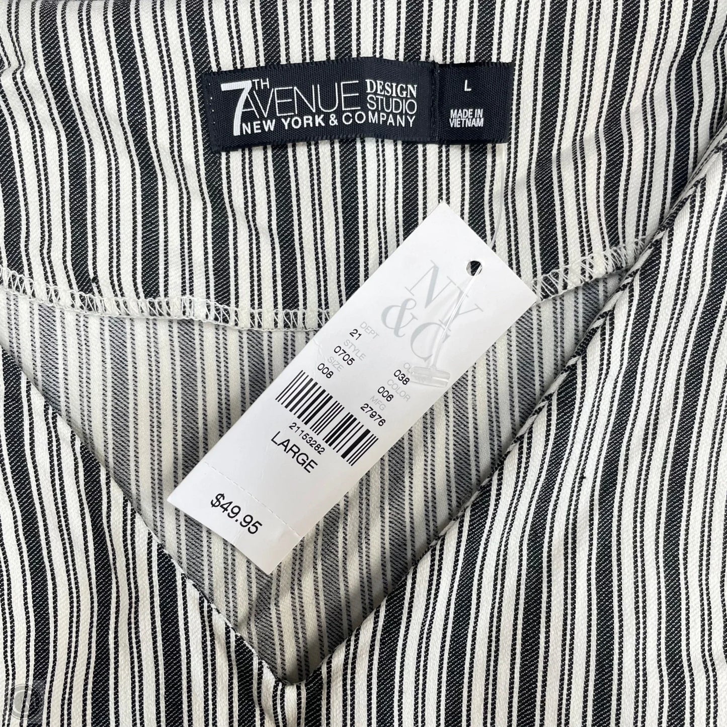 Top Sleeveless By New York And Co In Striped Pattern, Size: L