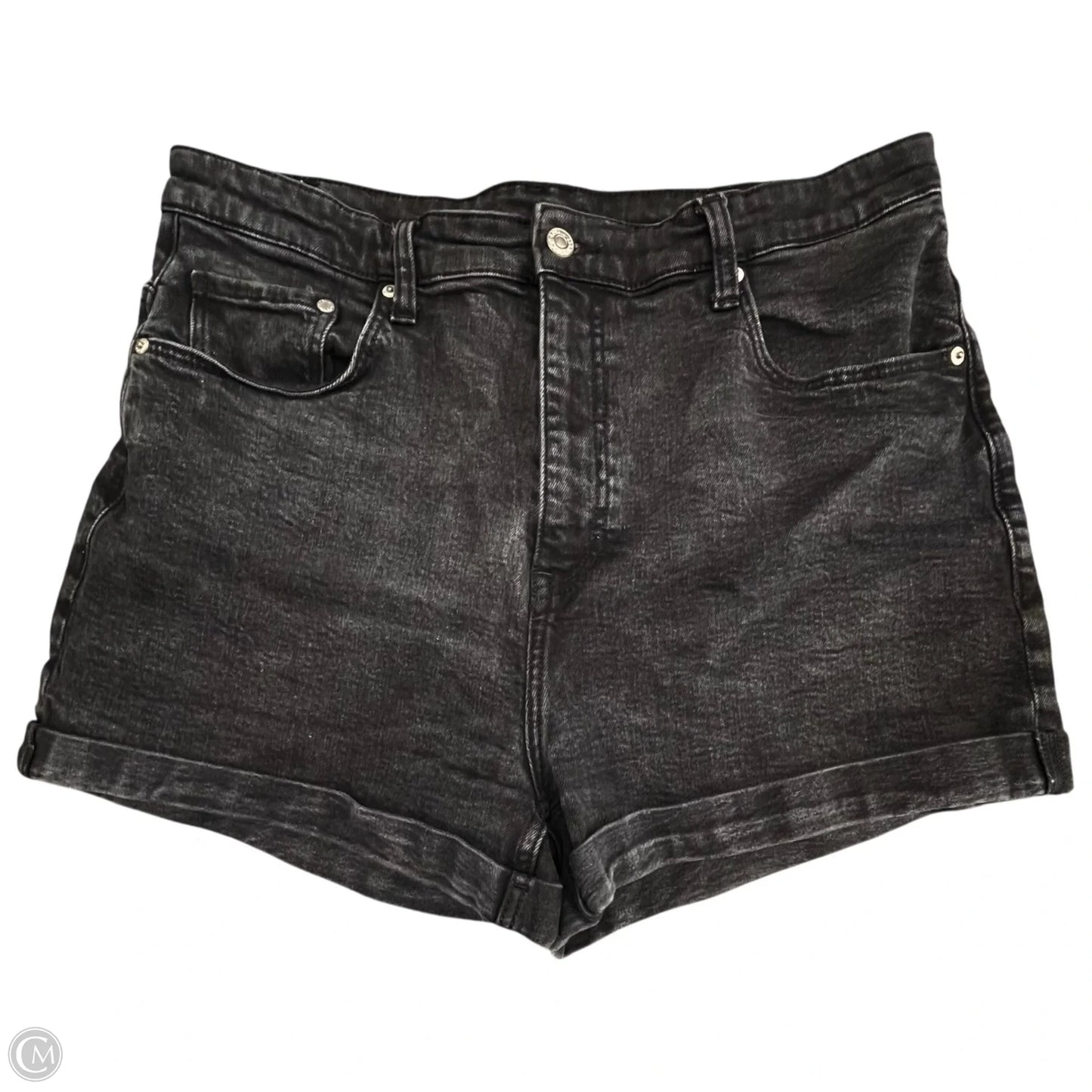 Shorts By H&m In Black Denim, Size: 16