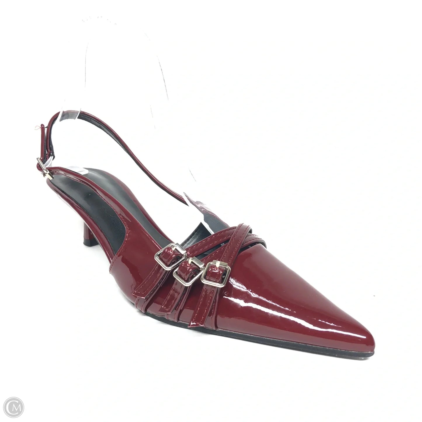 Shoes Heels Kitten By Cme In Maroon, Size: 7