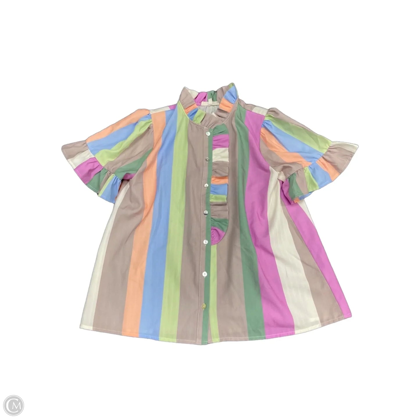 Top Short Sleeve By Entro In Striped Pattern, Size: S