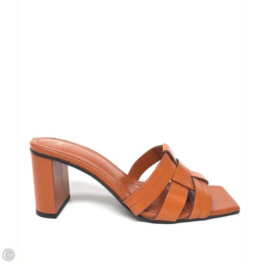 Sandals Heels Block By Zara In Orange, Size: 8.5