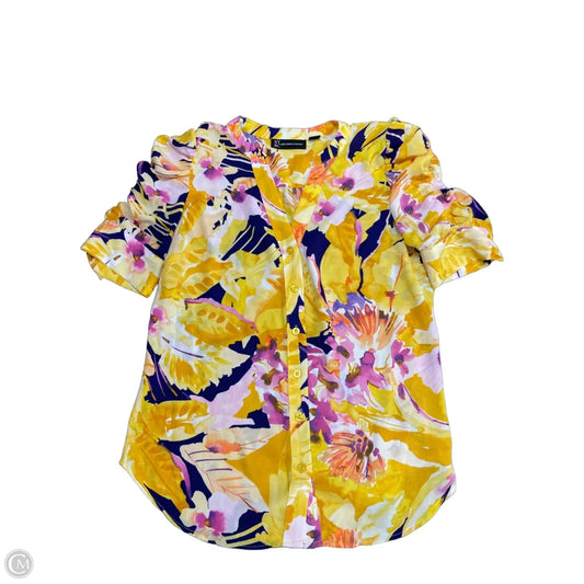 Top Short Sleeve By New York And Co In Floral Print, Size: S