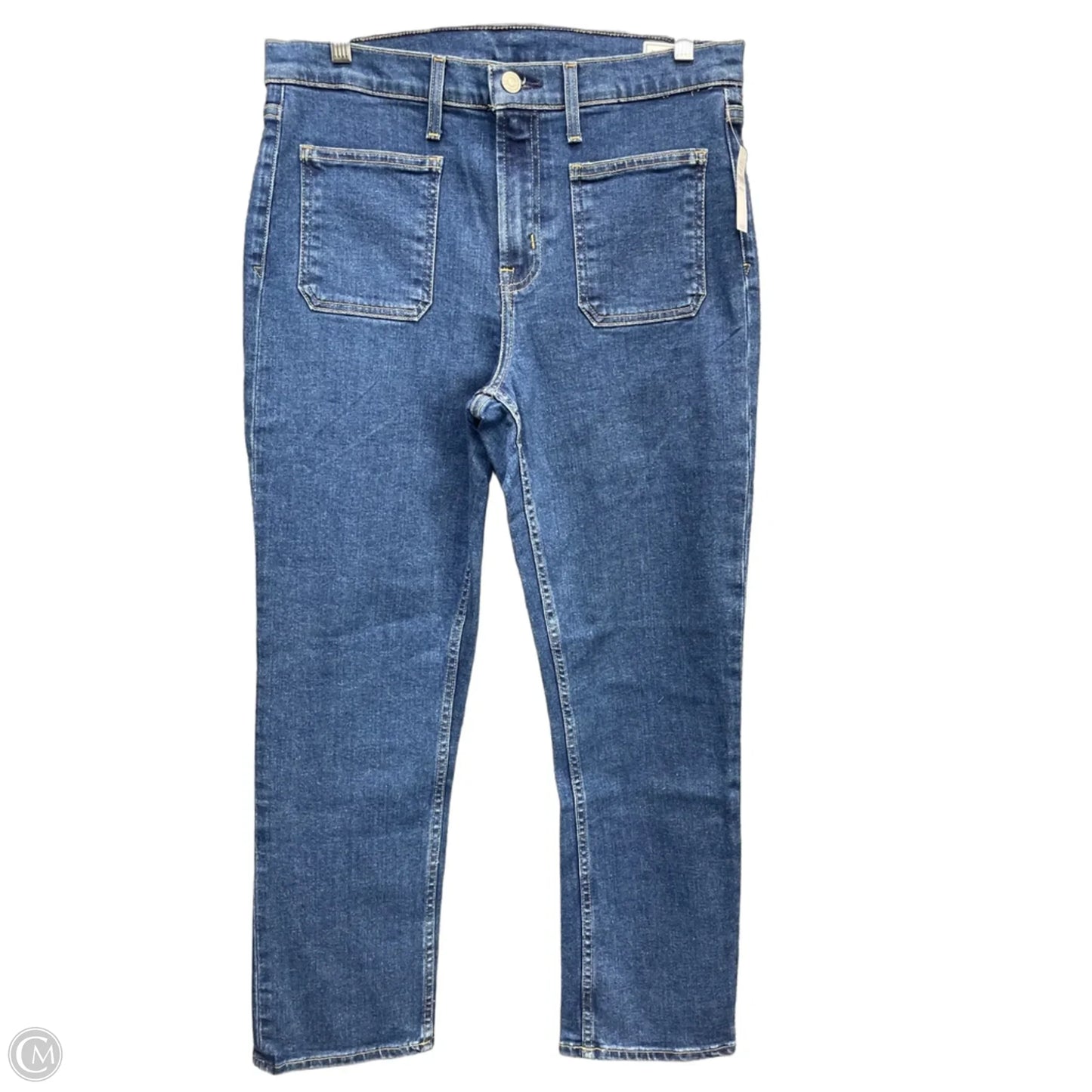 Jeans Straight By Gap In Blue Denim, Size: 10