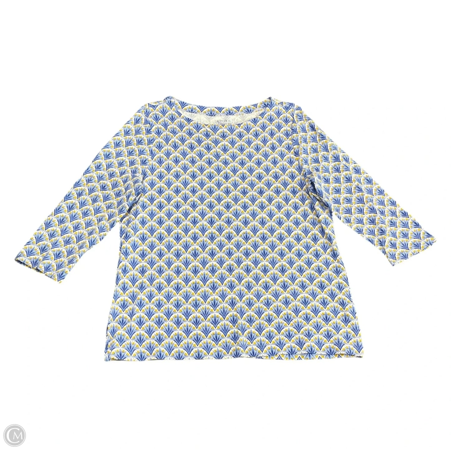 Top 3/4 Sleeve By Croft And Barrow In Blue, Size: L