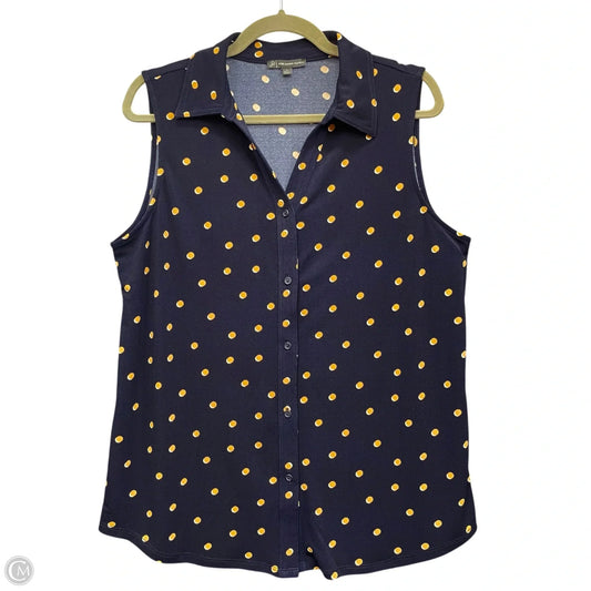 Top Sleeveless By Adrianna Papell In Navy, Size: L