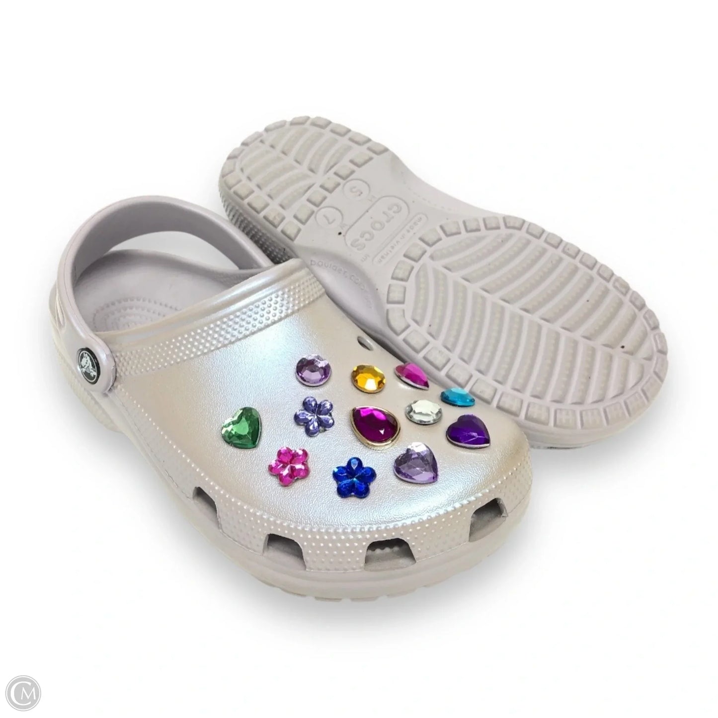 Shoes Flats By Crocs In Purple, Size: 7