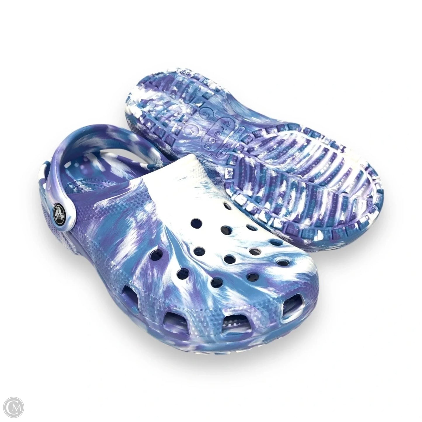 Shoes Flats By Crocs In Tie Dye Print, Size: 7