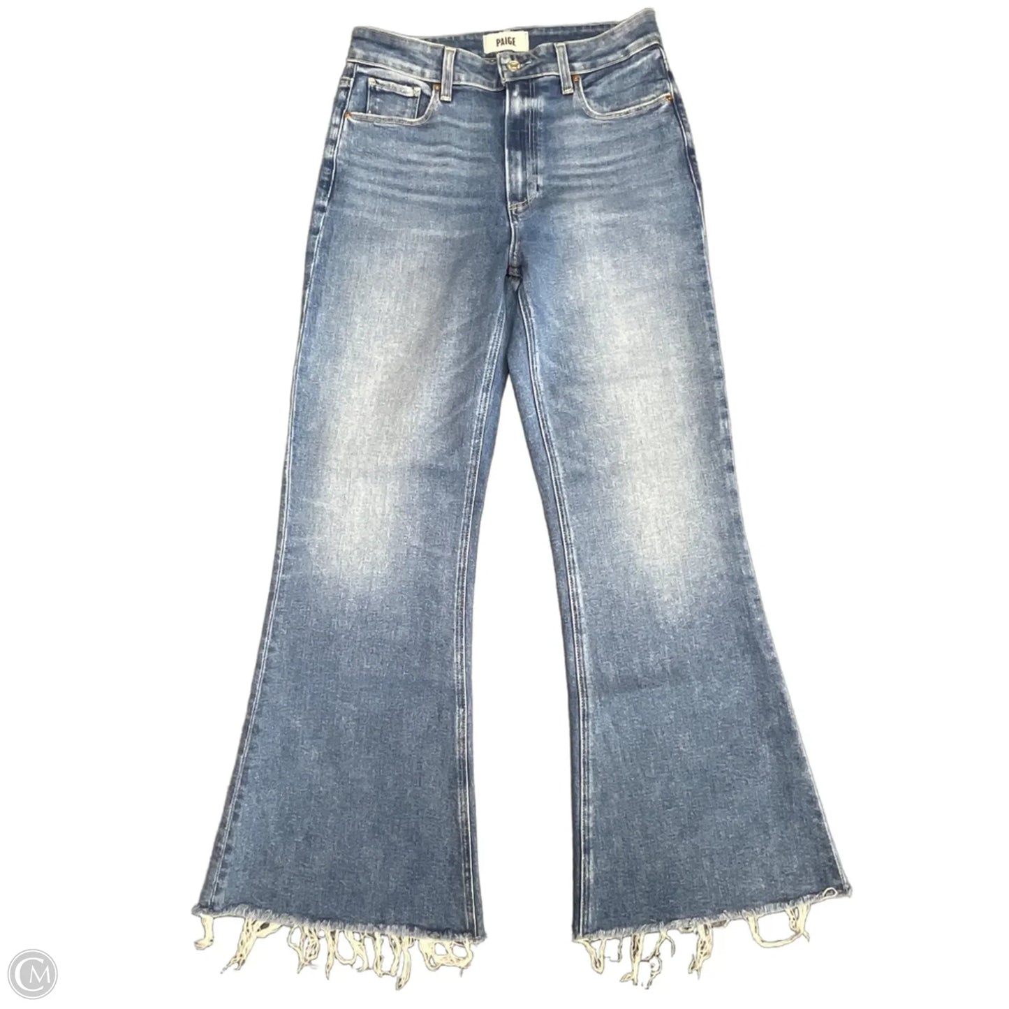 Jeans Flared By Paige In Blue Denim, Size: 8