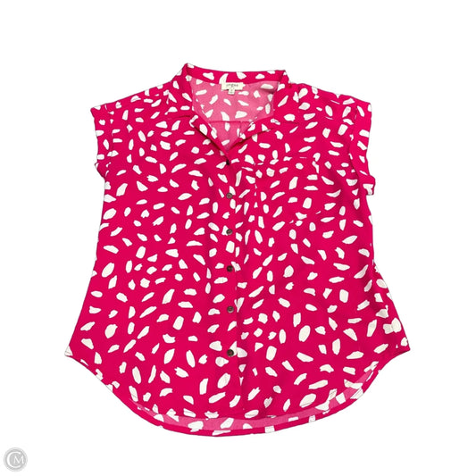 Top Short Sleeve By Umgee In Pink & White, Size: M