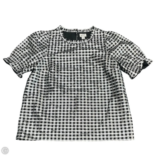 Blouse Short Sleeve By J. Crew In Black & Silver, Size: S