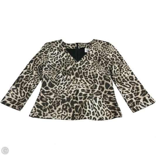Top 3/4 Sleeve By Cabi In Leopard Print, Size: S
