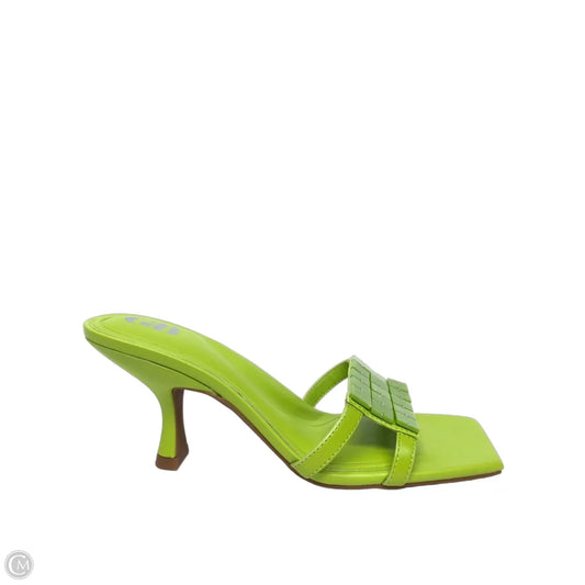 Sandals Heels Kitten By Gb In Green, Size: 7