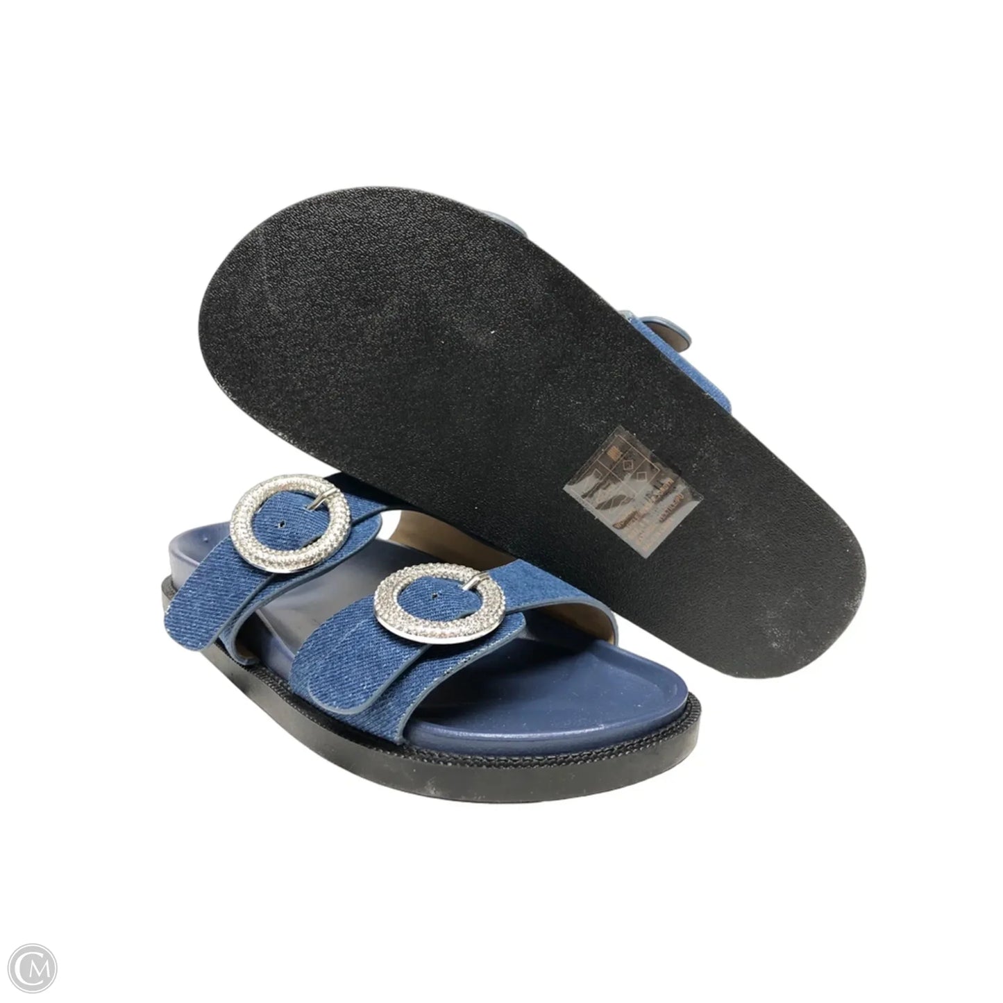 Sandals Flats By Clothes Mentor In Blue, Size: 6.5