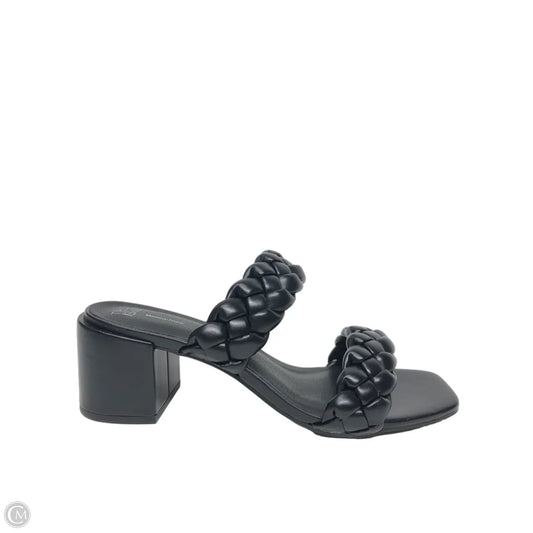 Sandals Heels Block By Time And Tru In Black, Size: 9.5