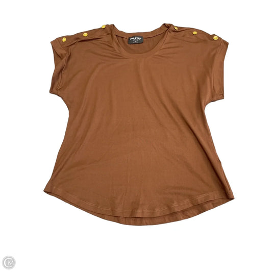 Top Short Sleeve Basic By Jolie & Joy In Brown, Size: L