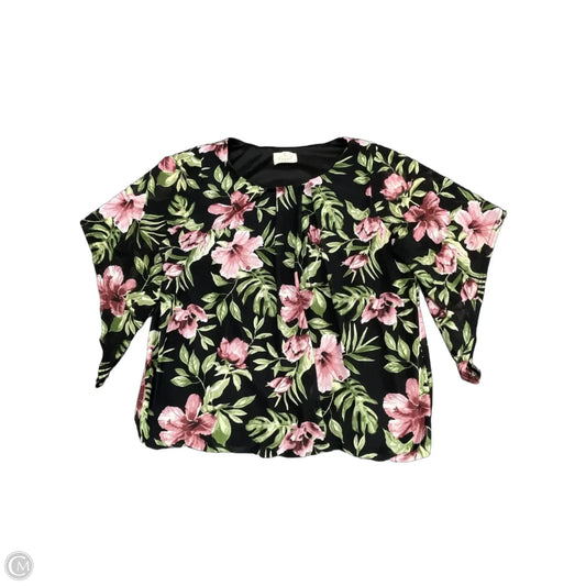 Blouse Short Sleeve By Ember In Floral Print, Size: L