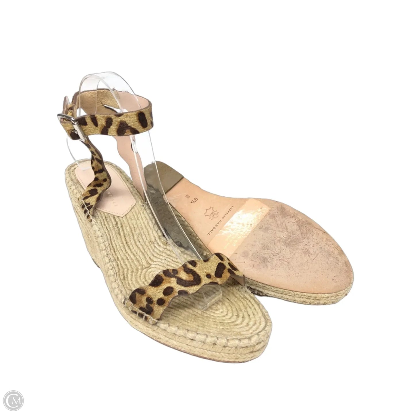 Sandals Heels Wedge By Loeffler Randall In Leopard Print, Size: 9.5