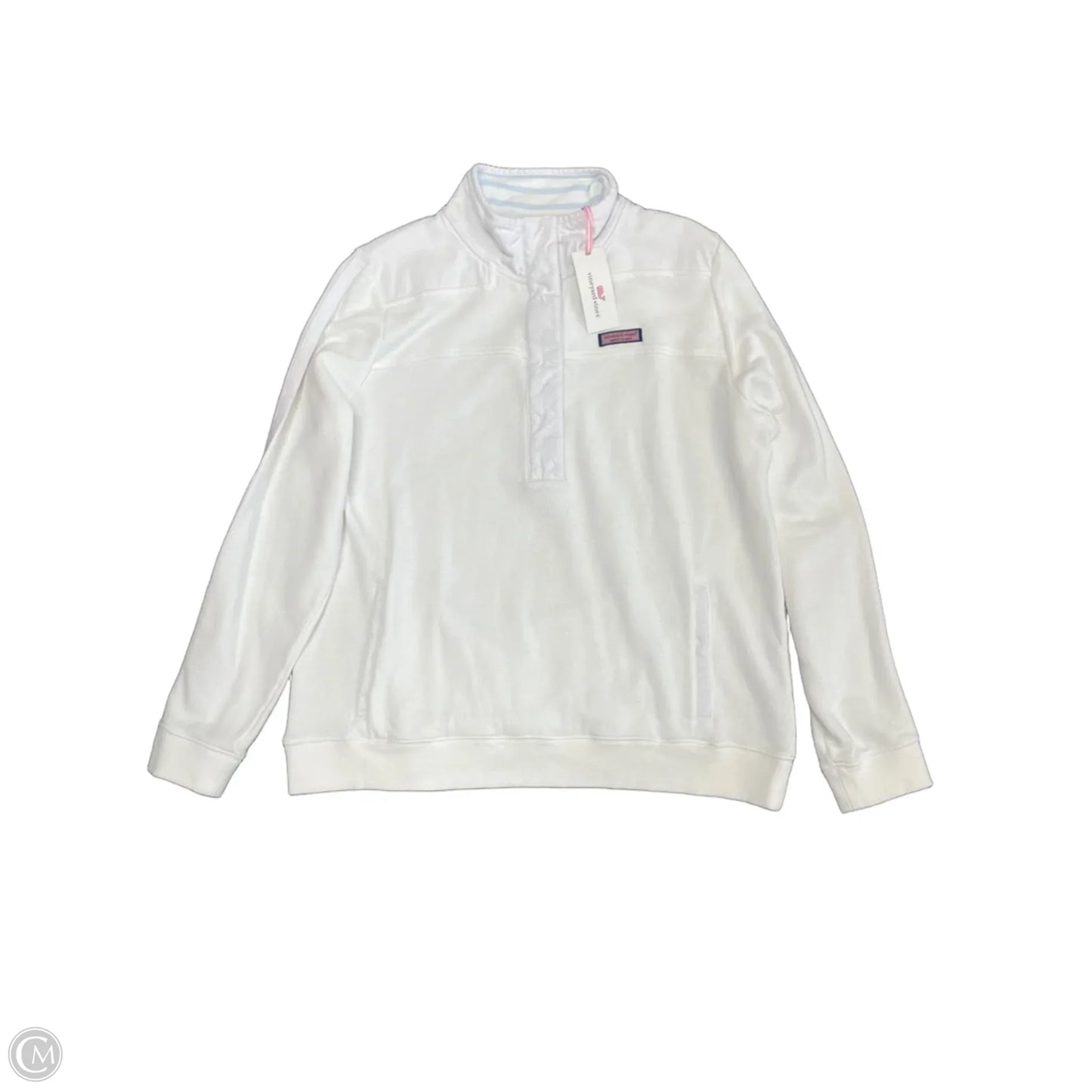 Sweatshirt Collar By Vineyard Vines In White, Size: L