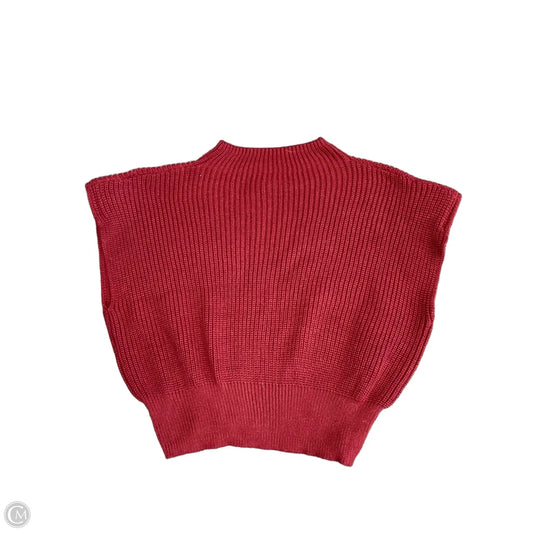 Sweater Short Sleeve By Cider In Maroon, Size: Xl
