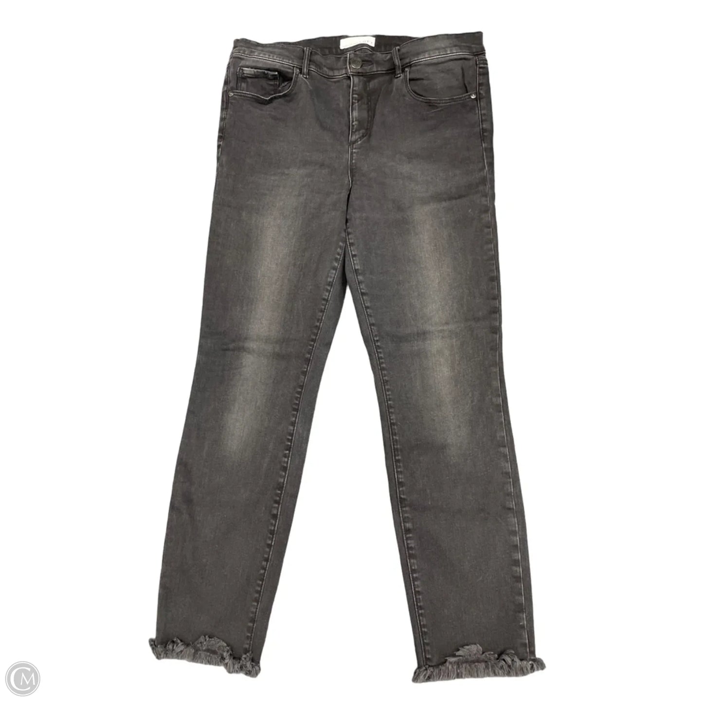 Jeans Skinny By Loft In Black Denim, Size: 12
