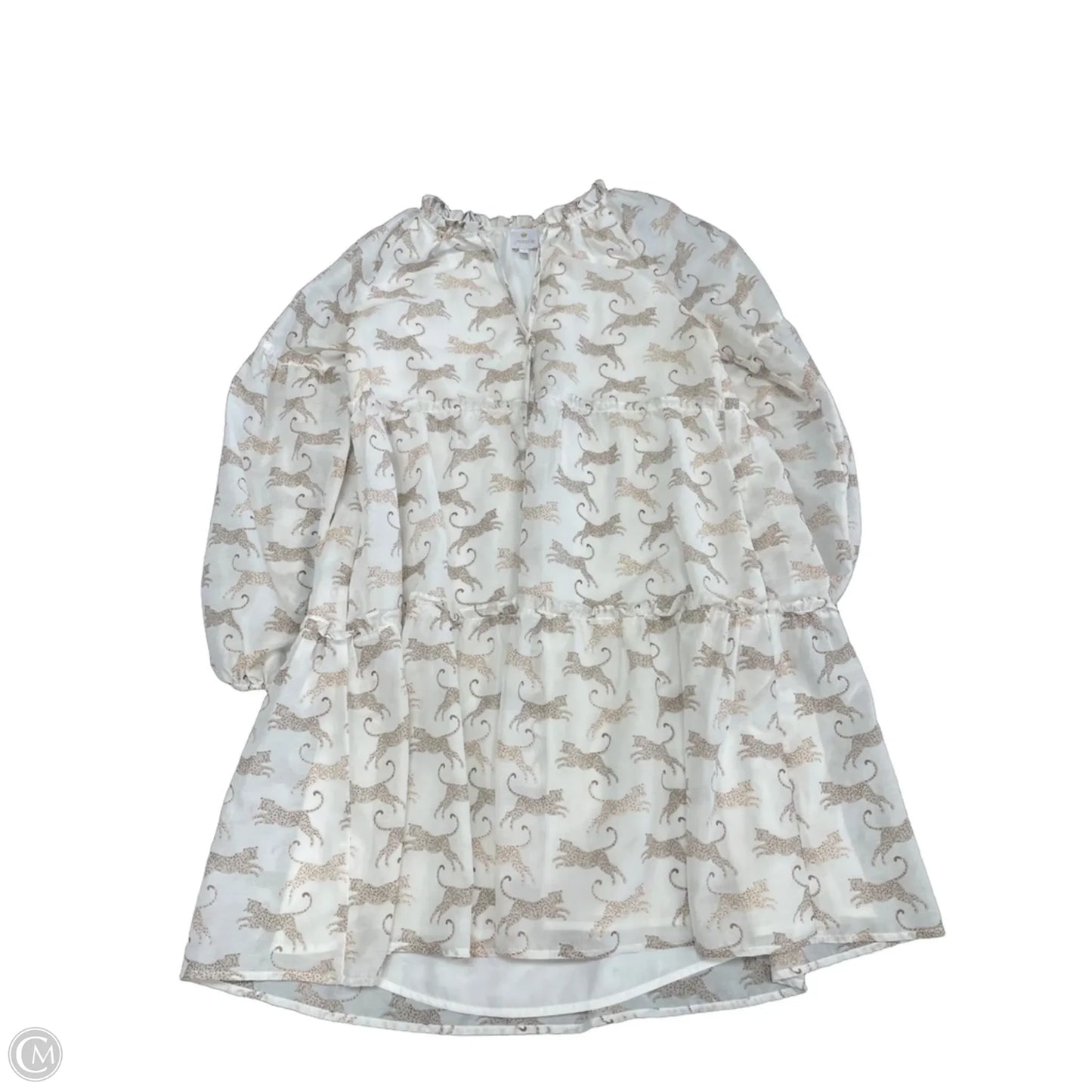 Dress Casual Short By J.marie In Tan & White, Size: M