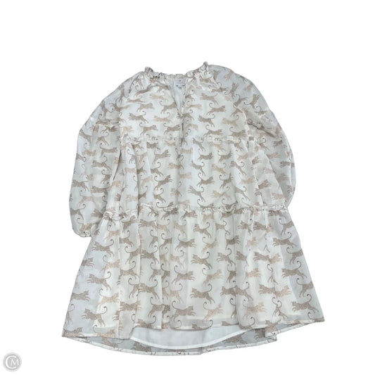 Dress Casual Short By J.marie In Tan & White, Size: M