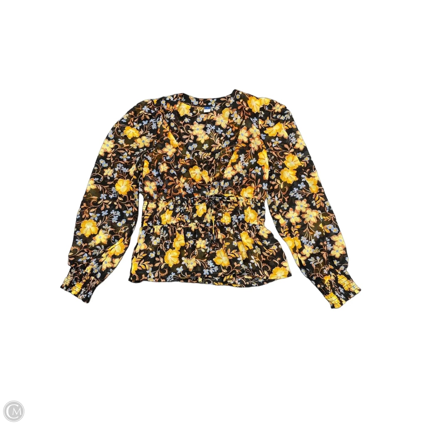 Blouse Long Sleeve By Old Navy In Floral Print, Size: S
