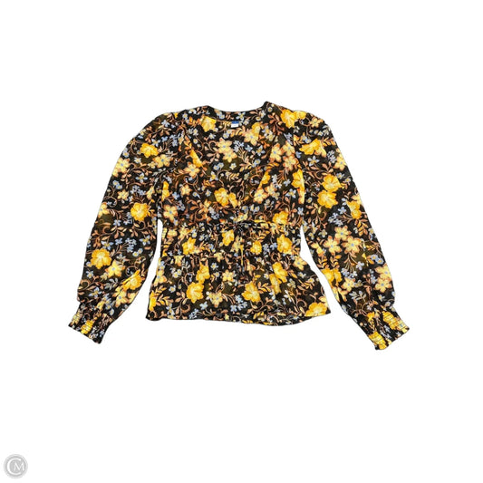 Blouse Long Sleeve By Old Navy In Floral Print, Size: S