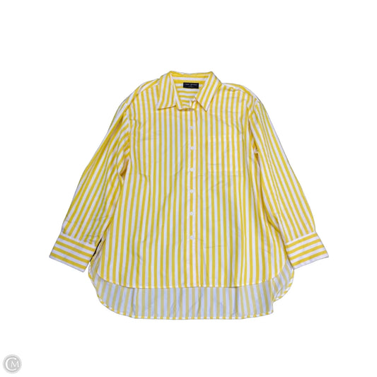 Top Long Sleeve By Lane Bryant In White & Yellow, Size: 1x