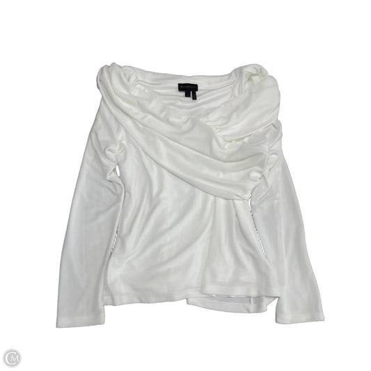 Blouse Long Sleeve By Donna Karan In White, Size: Xl