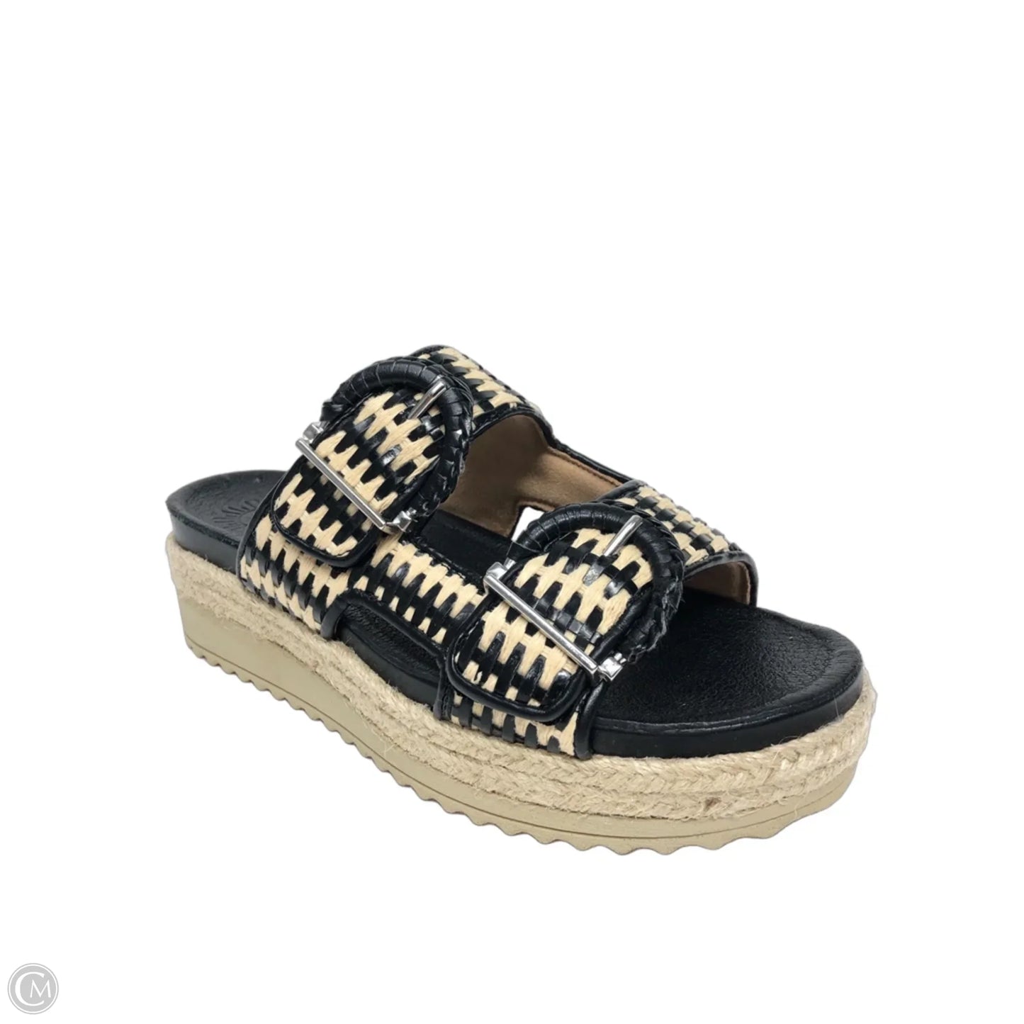 Sandals Heels Platform By Cmc In Black & Tan, Size: 6