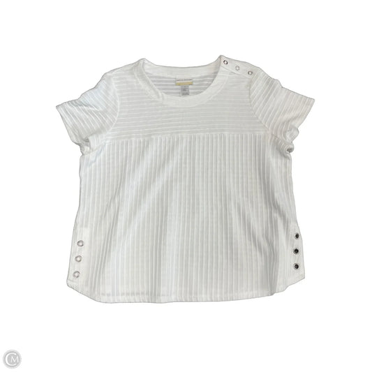 Top Short Sleeve By Alfred Dunner In White, Size: 1x
