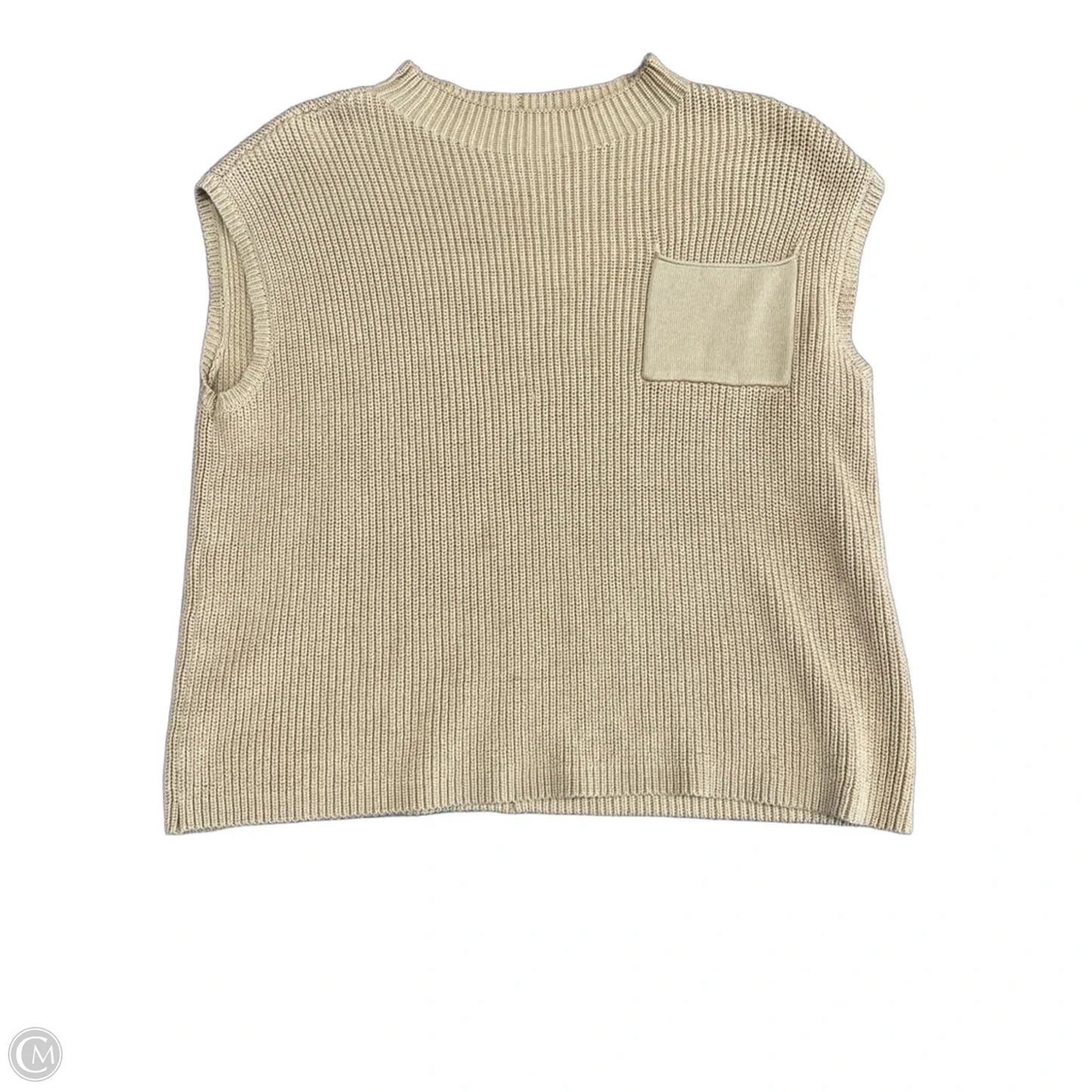 Sweater Short Sleeve By Cme In Tan, Size: S