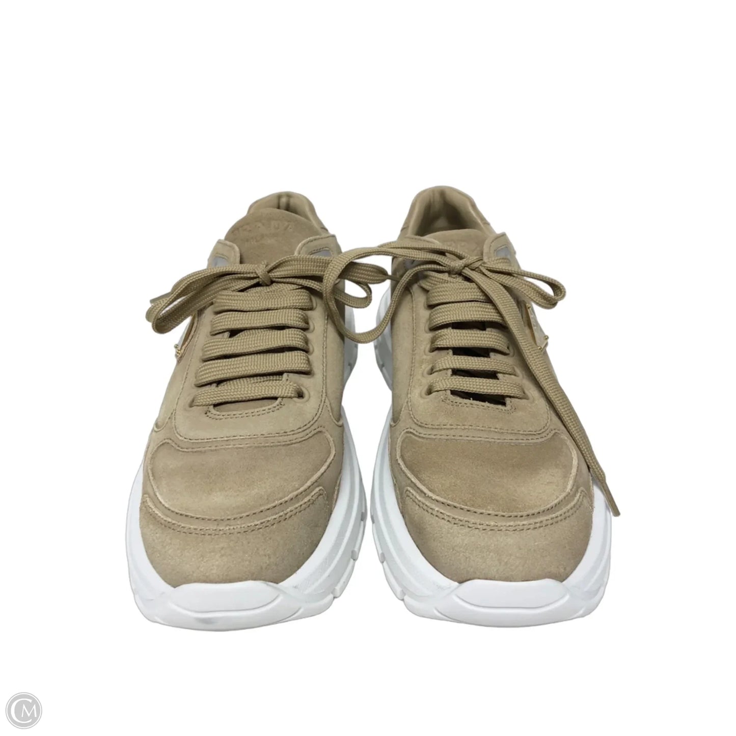Shoes Luxury Designer By Prada In Tan, Size: 9.5