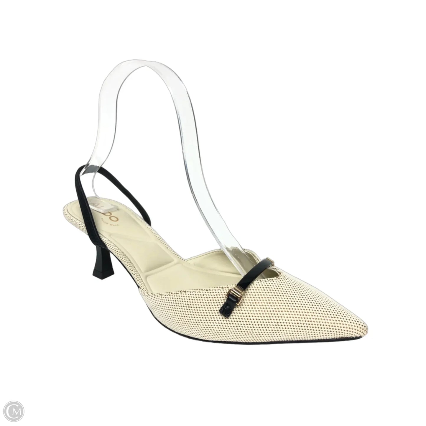 Shoes Heels Kitten By Aldo In Black & Cream, Size: 6.5