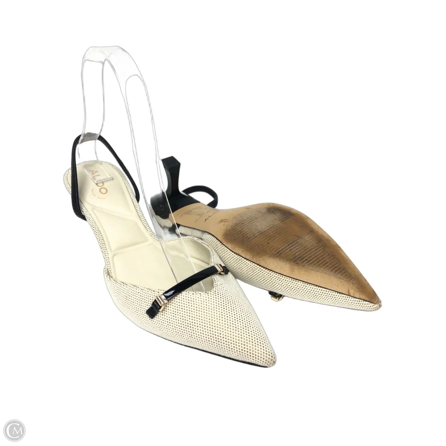 Shoes Heels Kitten By Aldo In Black & Cream, Size: 6.5